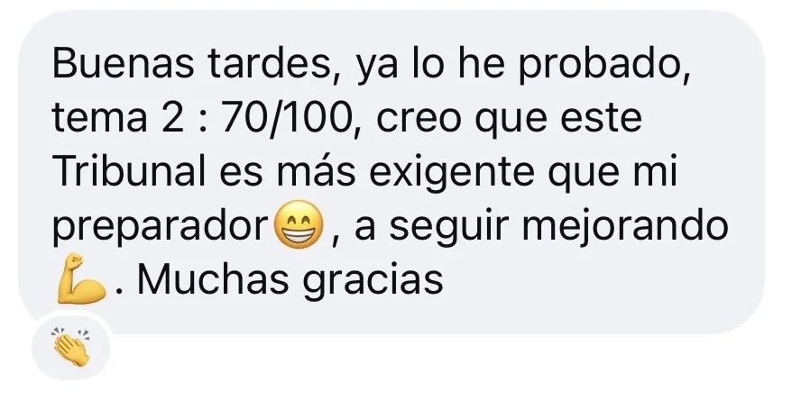 Mensaje de una opositora sobre su progreso