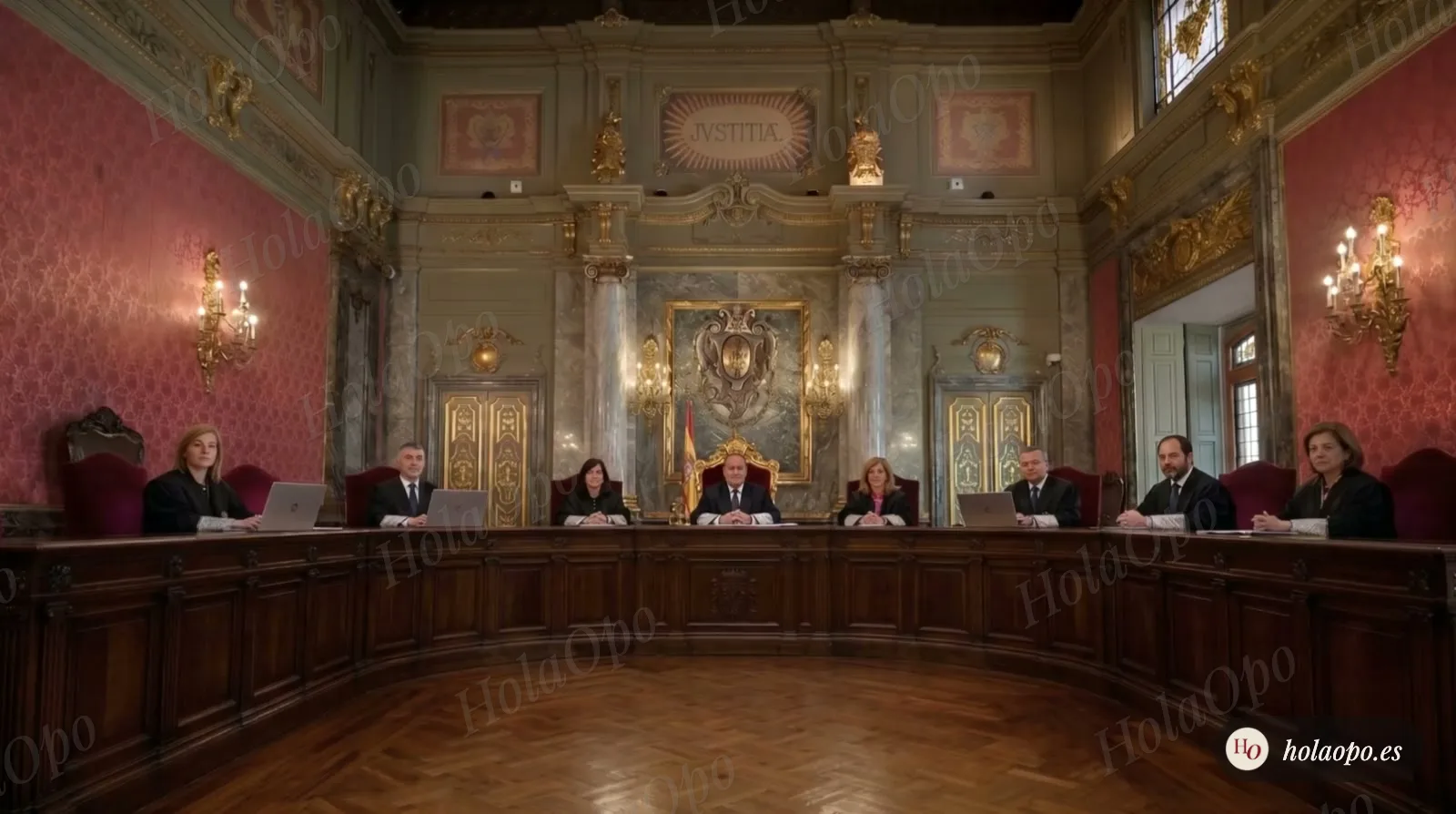 El tribunal de Letrados de la Administración de Justicia en Hola Opo: una sala de tribunal con nueve miembros